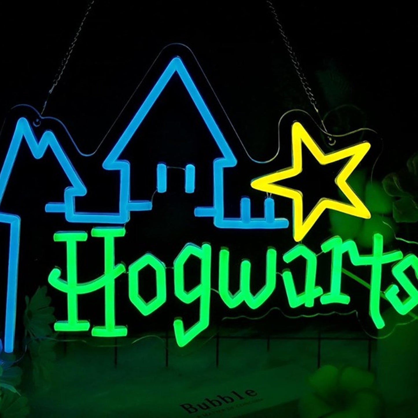 Bright Blue / Green Hogwarts Castle LED Night Light Harry Potter Room Wall Decor