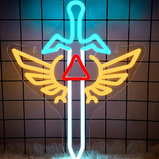 Vivid Bright Master Sword Wings Legend of Zelda LED Light Video Game Decor