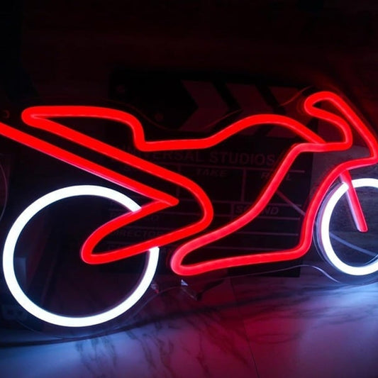 Fun Bright Red Fast Motorcycle LED Night Light Room Wall Decoration