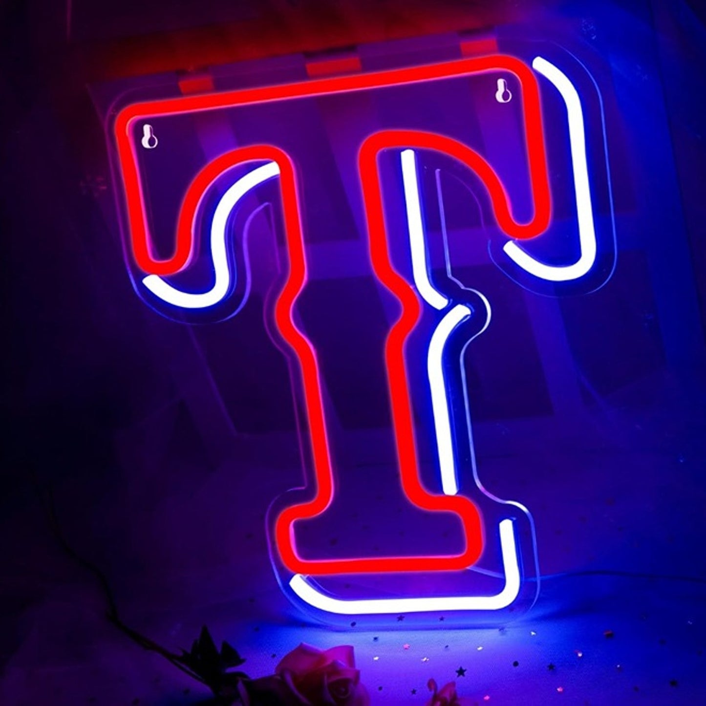 Vivid Bright Texas Rangers LED Night Light MLB Baseball Sports Room Wall Decor