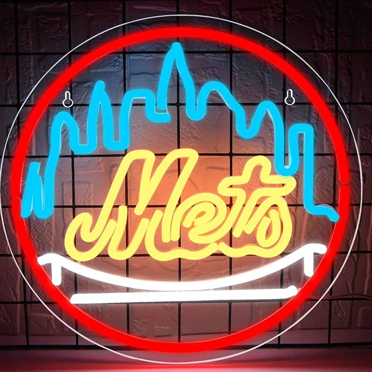 Vivid Bright New York Mets LED Night Light MLB Baseball Sports Room Wall Decor