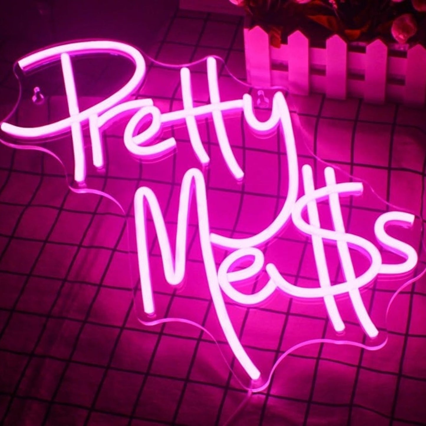 Fun Bright Pink “Pretty Mess” LED Night Light Room Wall Decoration