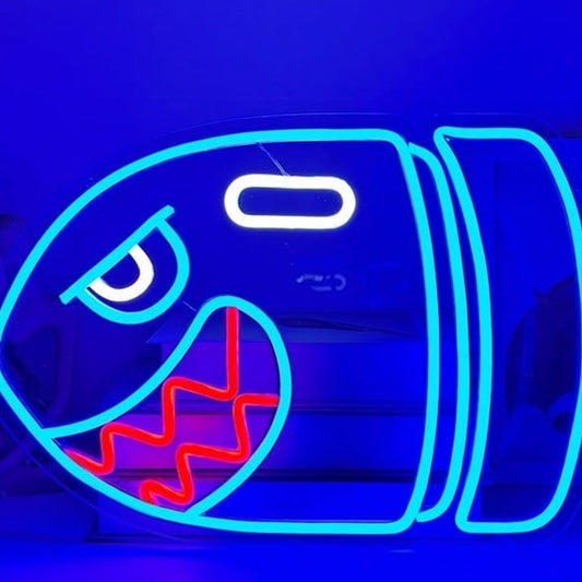 Fun Bright Blue Bullet Bill Super Mario LED Night Light Video Game Room Decor