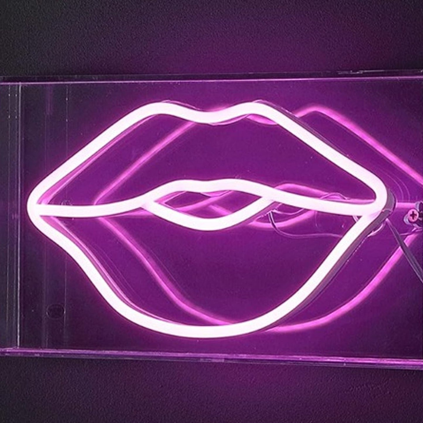 Lovely Warm Bright Pink Lips LED Night Light Box LED Room Wall Decoration