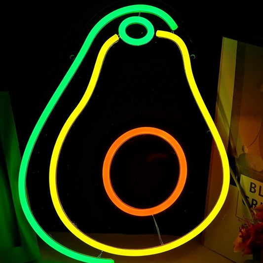 Tasty Bright Green Avocado Slice LED Night Light Fruit Room Wall Decoration