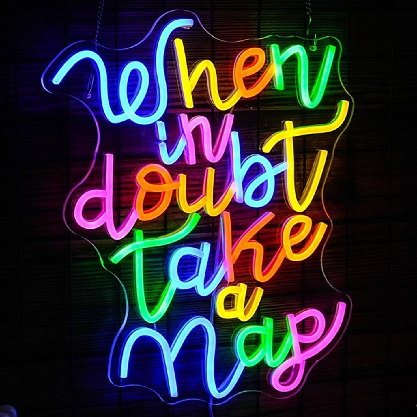 Fun Bright Colorful “When in Doubt Take a Nap” LED Night Light Room Wall Decor
