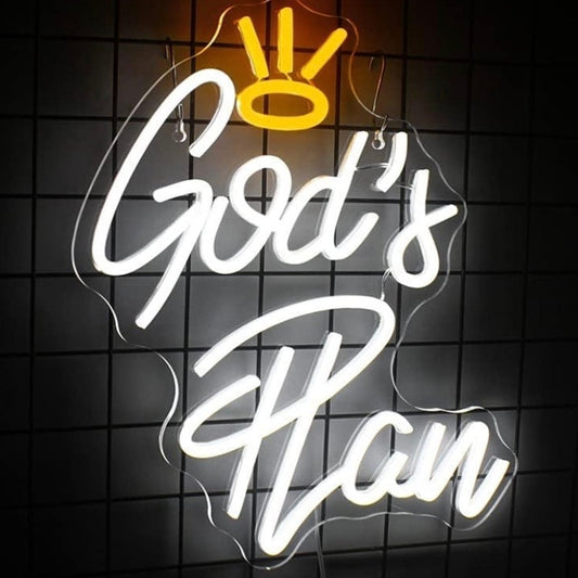Lovely Bright “God’s Plan” LED Night Light Room Wall Christian Decor