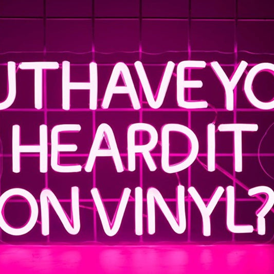 Fun Bright Pink “But Have You Heard it on Vinyl?” LED Night Light Wall Music Dec