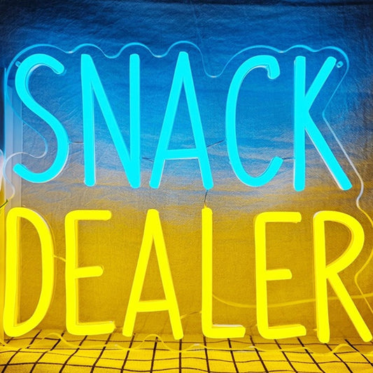 Fun Bright Yellow / Blue “Snack Dealer” LED Night Light Room Wall Decoration