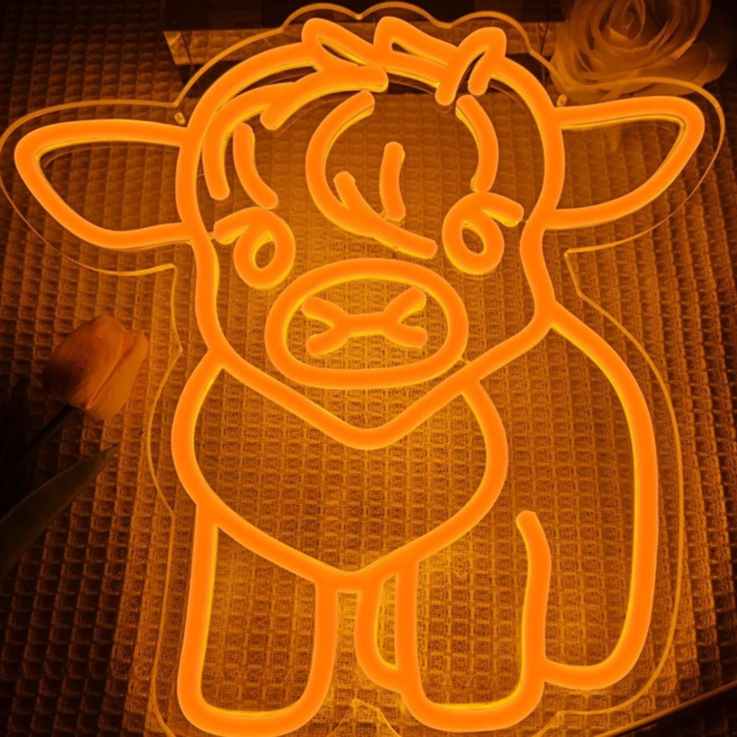 Cute Bright Baby Cow LED Night Light Room Wall Decor