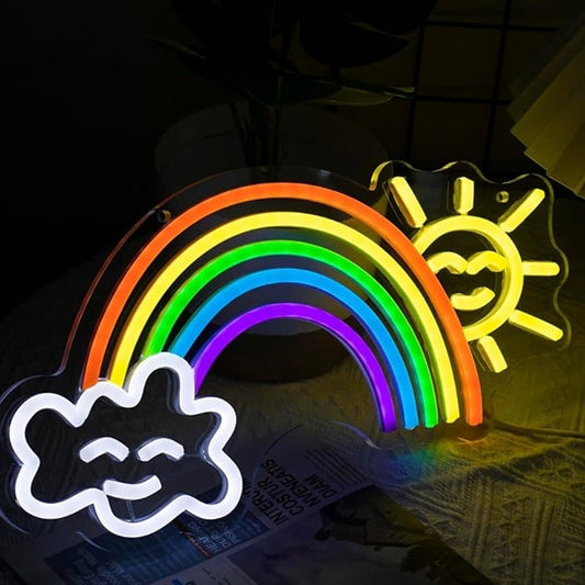 Fun Bright Happy Sun, Cloud & Rainbow LED Night Light Room Wall Decor