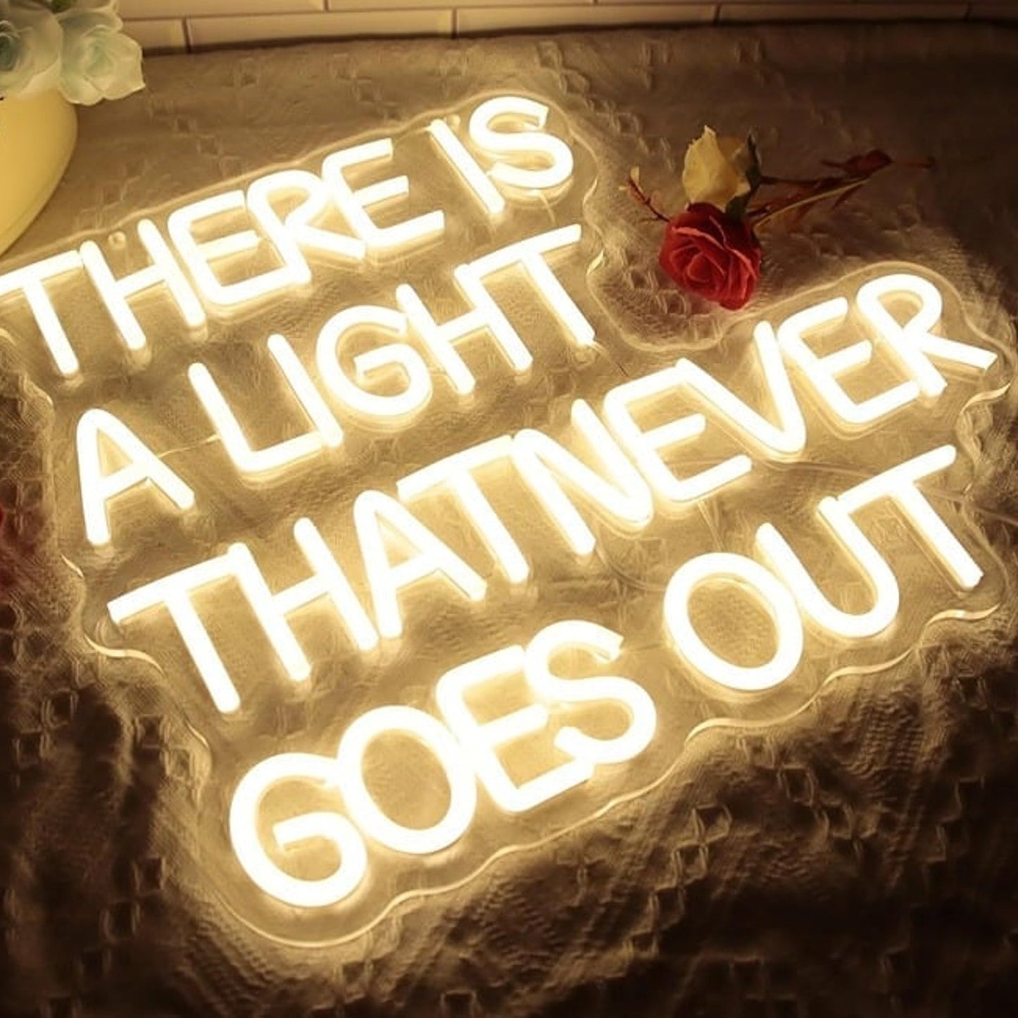 Lovely Warm “There is a Light that Never Runs Out” LED Light Room Wall Decor