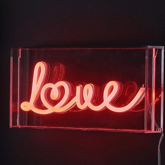 Lovely Bright Red Love Box LED night Light Room Wall Decoration