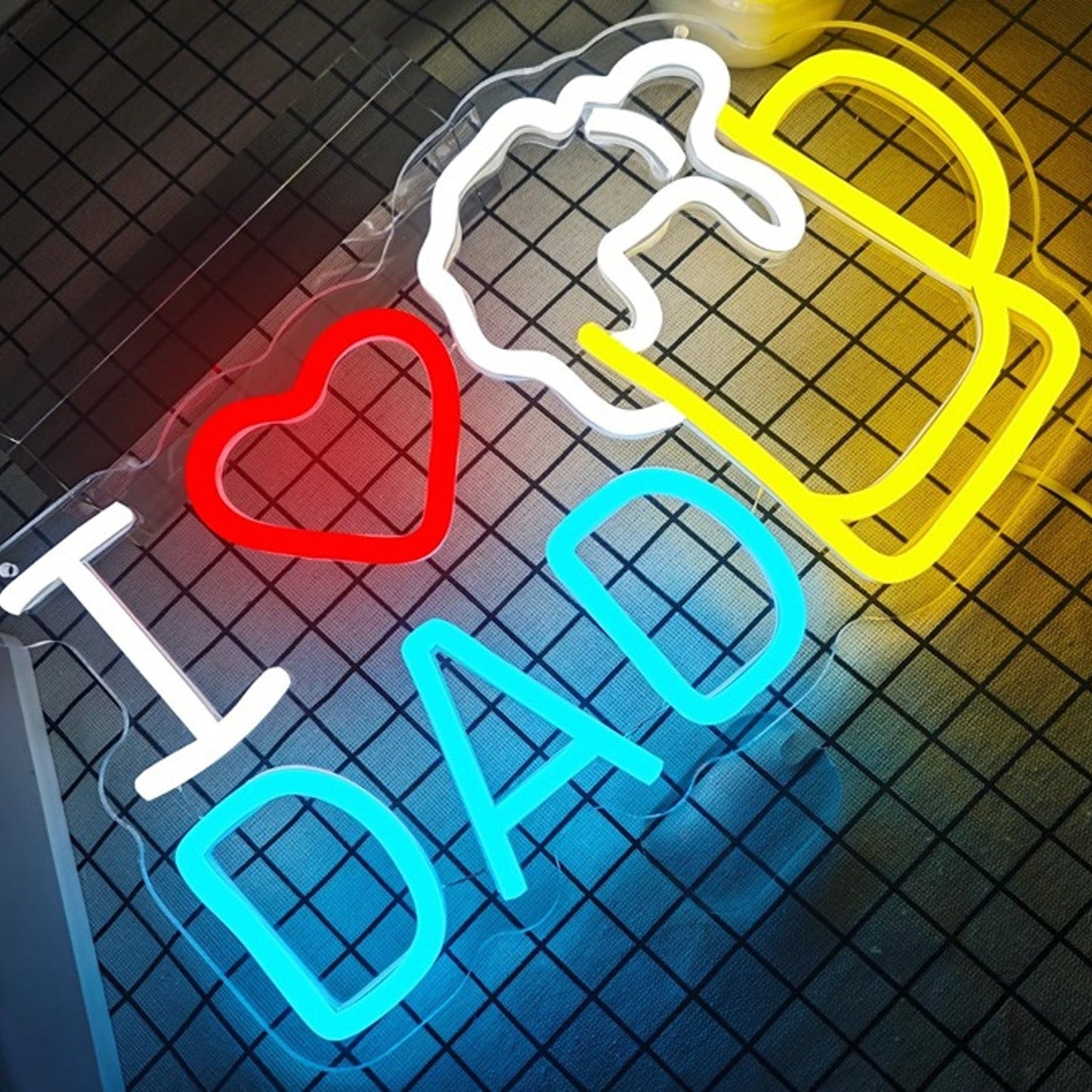 Vivd Bright “I Love Dad” Beer Jug Night Light Bar Father’s Day Room Wall Decor