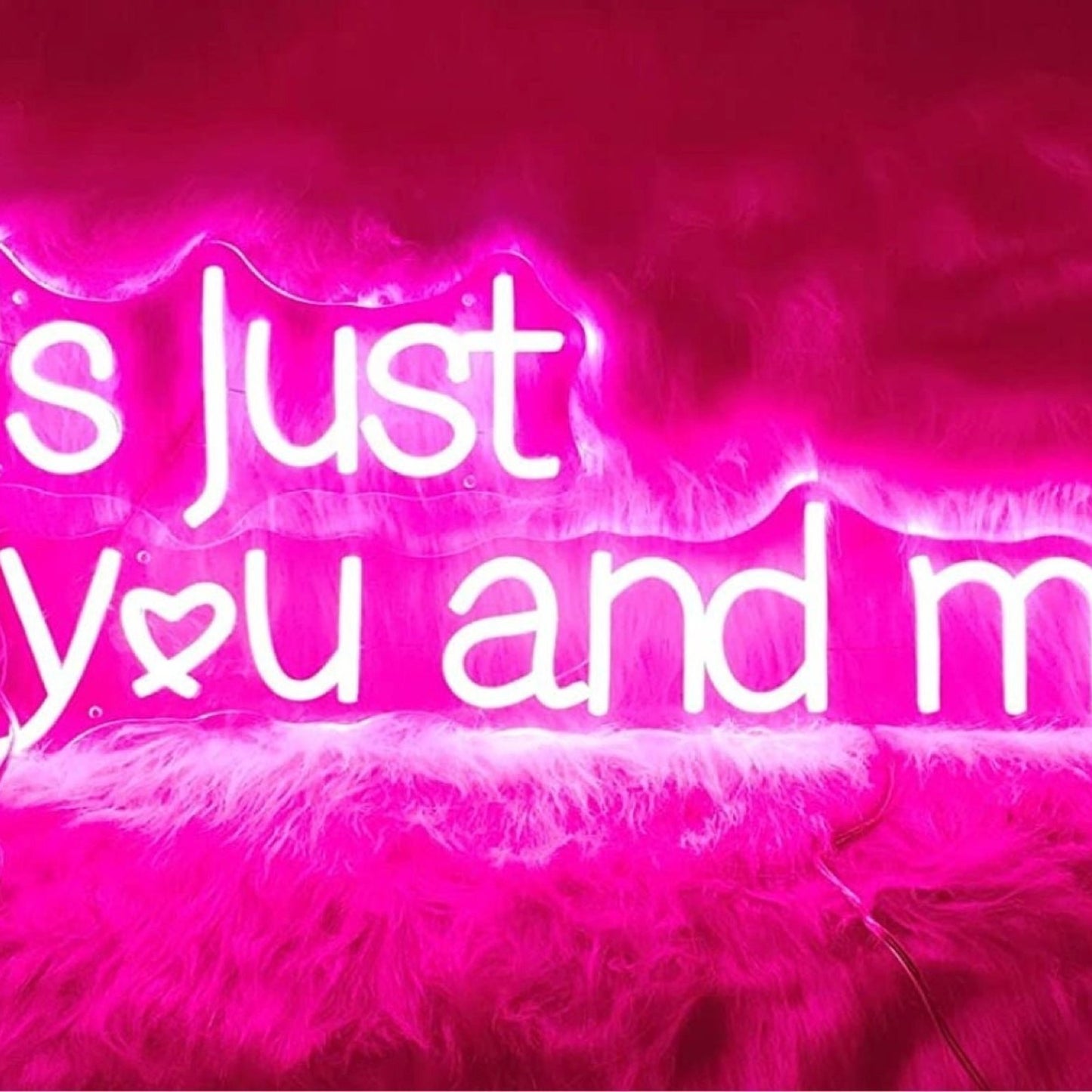Romantic Bright Pink “It’s Just You and Me” LED Night Light Love Room Wall Decor