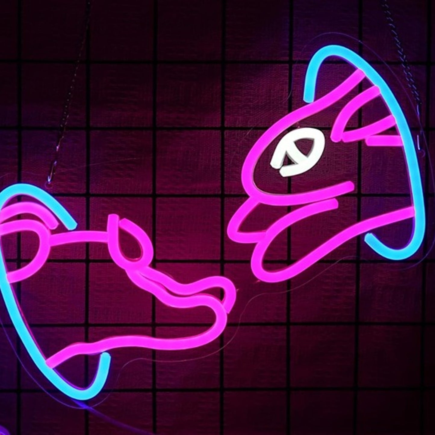 Fun Bright Pink Portal Bunny Rabbit LED Night Light Room Wall Decoration
