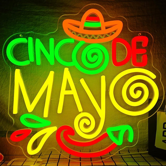 Vivid Bright Colorful “Cinco De Mayo” LED Night Light Room Wall Decoration