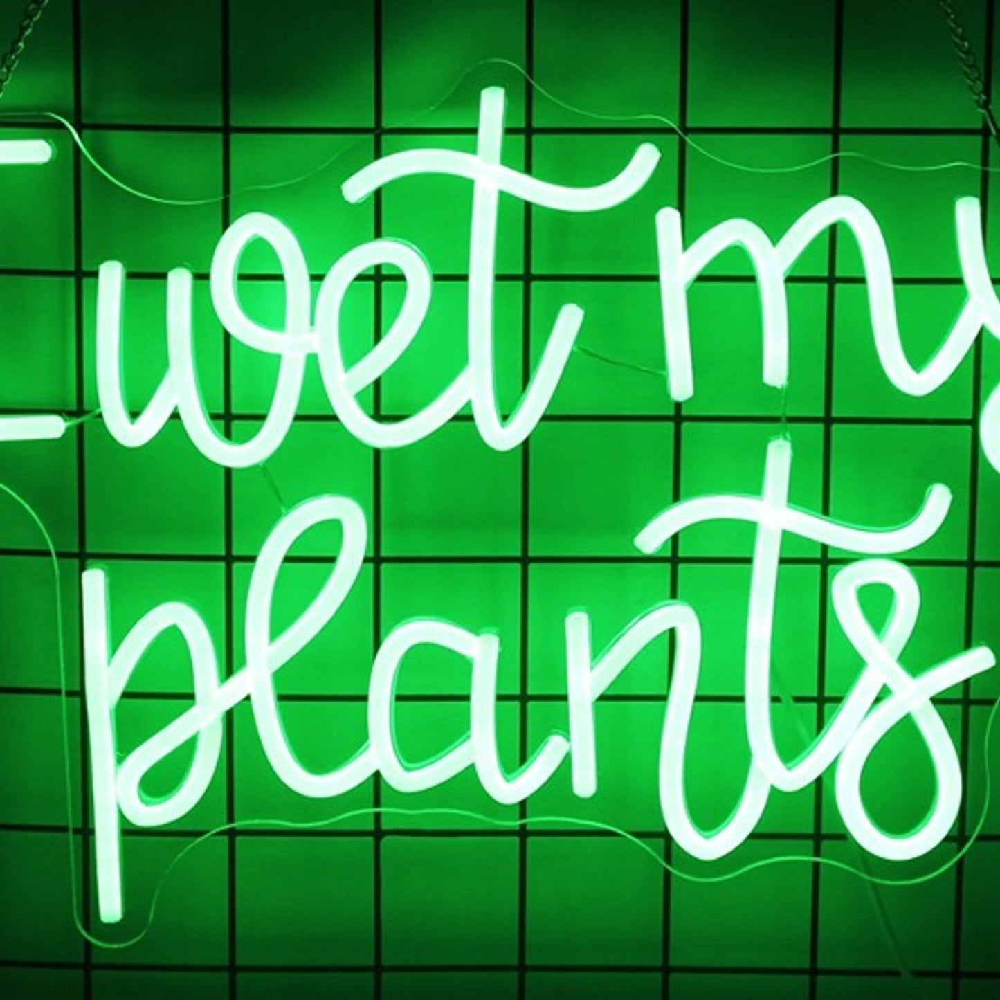 Fun Bright Green “I Wet My Plants” LED Night Light Room Wall Decoration