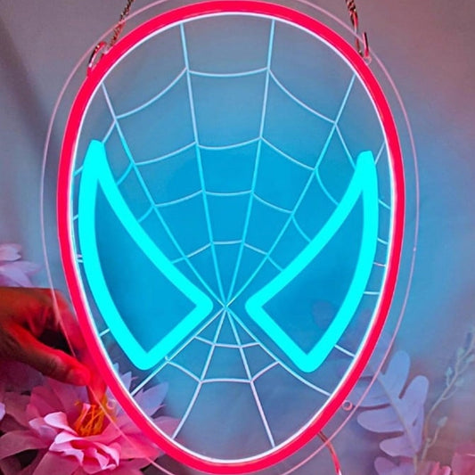 Fun Bright Red / Blue Spiderman Head LED Night Light Super Hero Decor