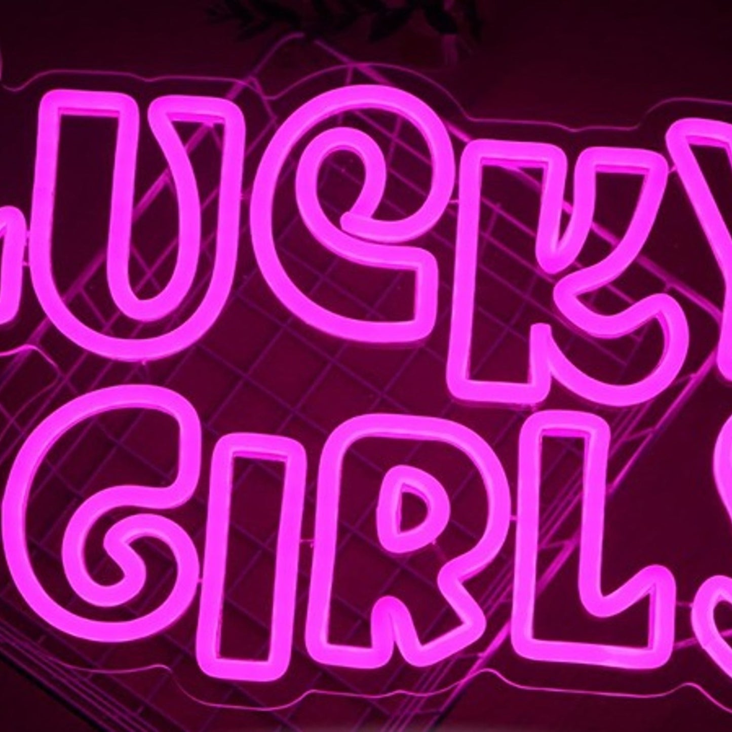Fun Bright Pink “Lucky Girl!” LED Night Light Room Wall Decoration