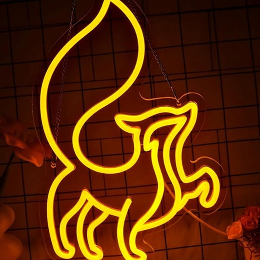 Lovely Warm Yellow Prancing Fox LED Night Light Room Wall Decoration