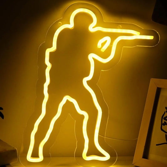 Fun Bright CSGO Military Man LED Night Light Video Game Room Wall Decor