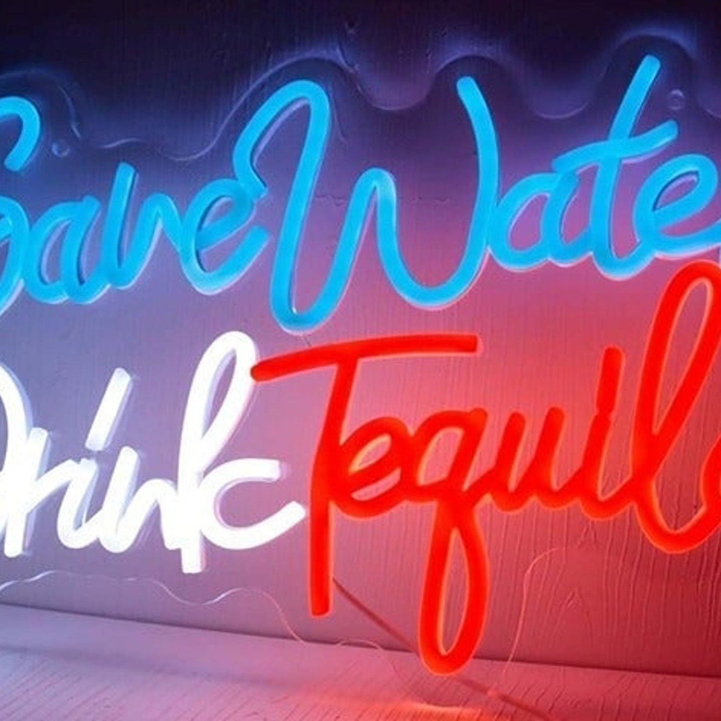 Vivid Fun Bright Save Water Drink Tequila LED Night Light Room Wall Party Decor