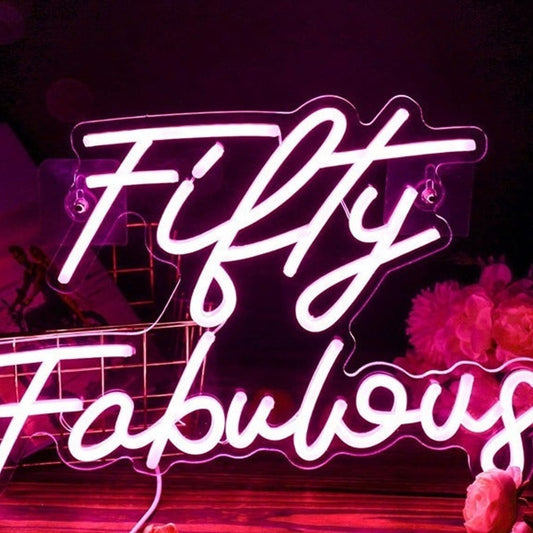 Vivid Bright “Fifty Fabulous” LED Night Light Celebration Party Decor