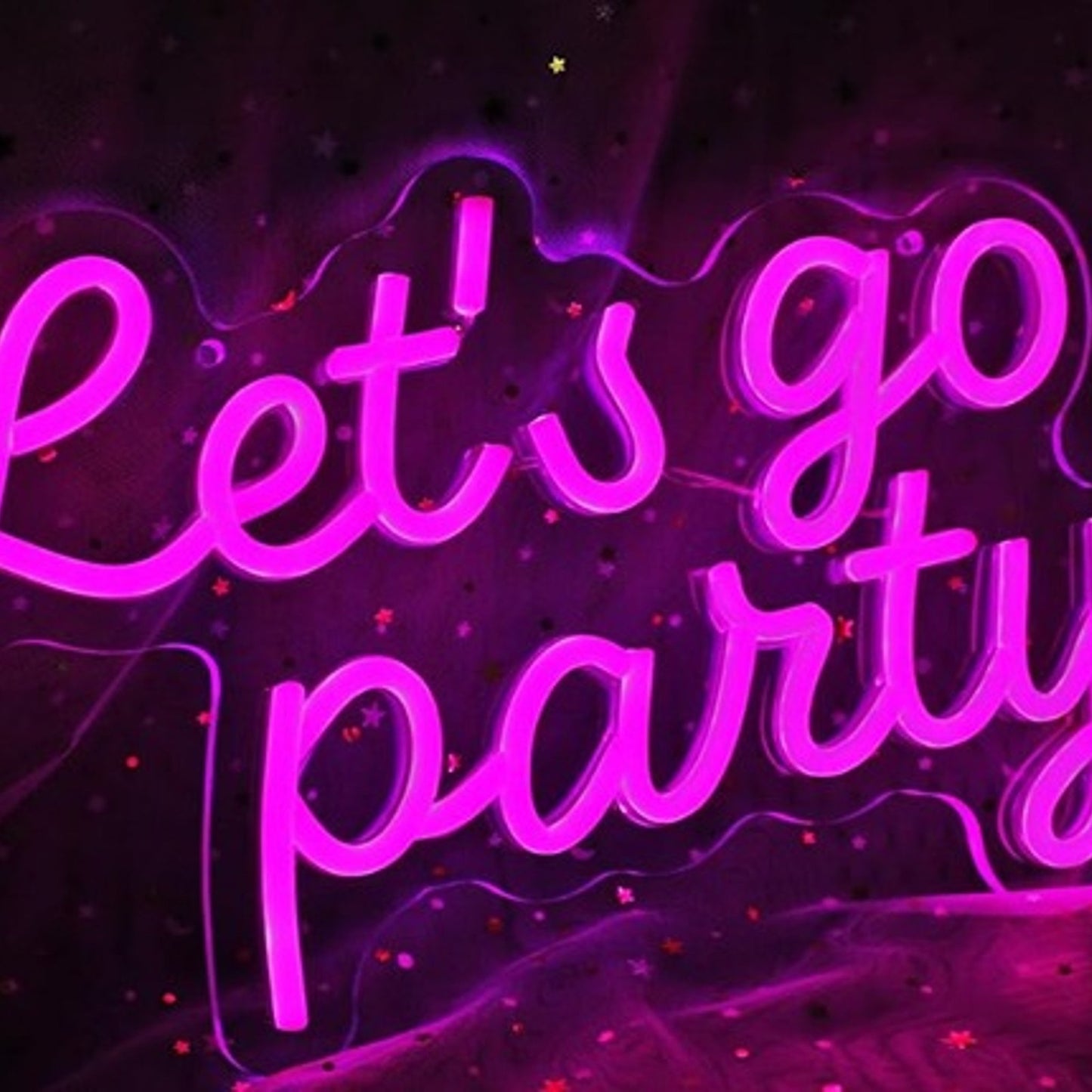 Fun Bright Pink “Let’s Go Party” LED Night Lights Celebration Decoration