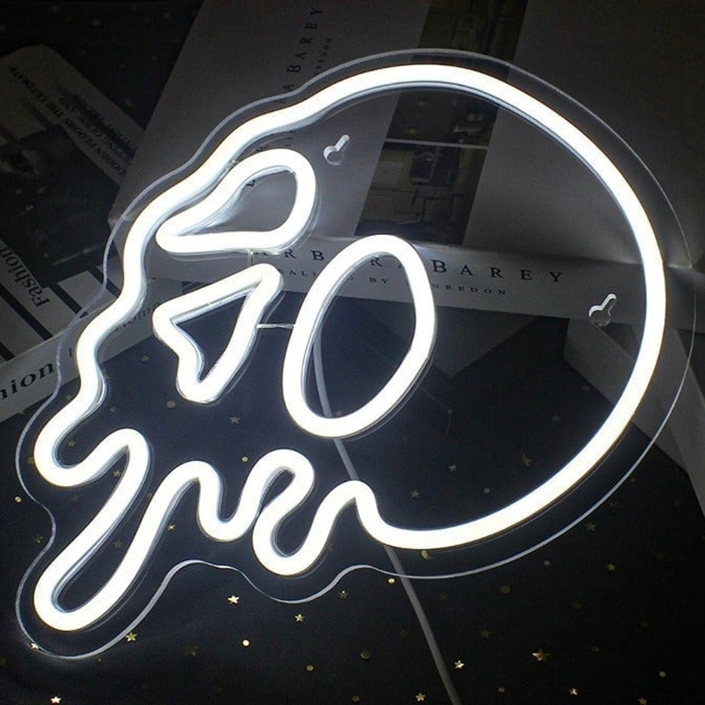 Spooky Bright White Melting Skeleton Skull LED Night Light Room Wall Decor