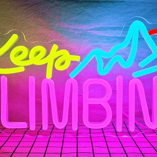 Vivid Bright Colorful “Keep Climbing” LED Night Light Motivation Decoration