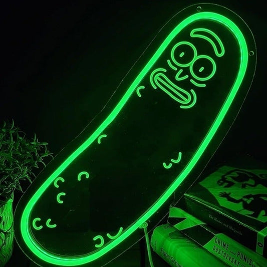 Fun Bright Green Pickle Rick & Morty LED Night Light Room Cartoon Decoration