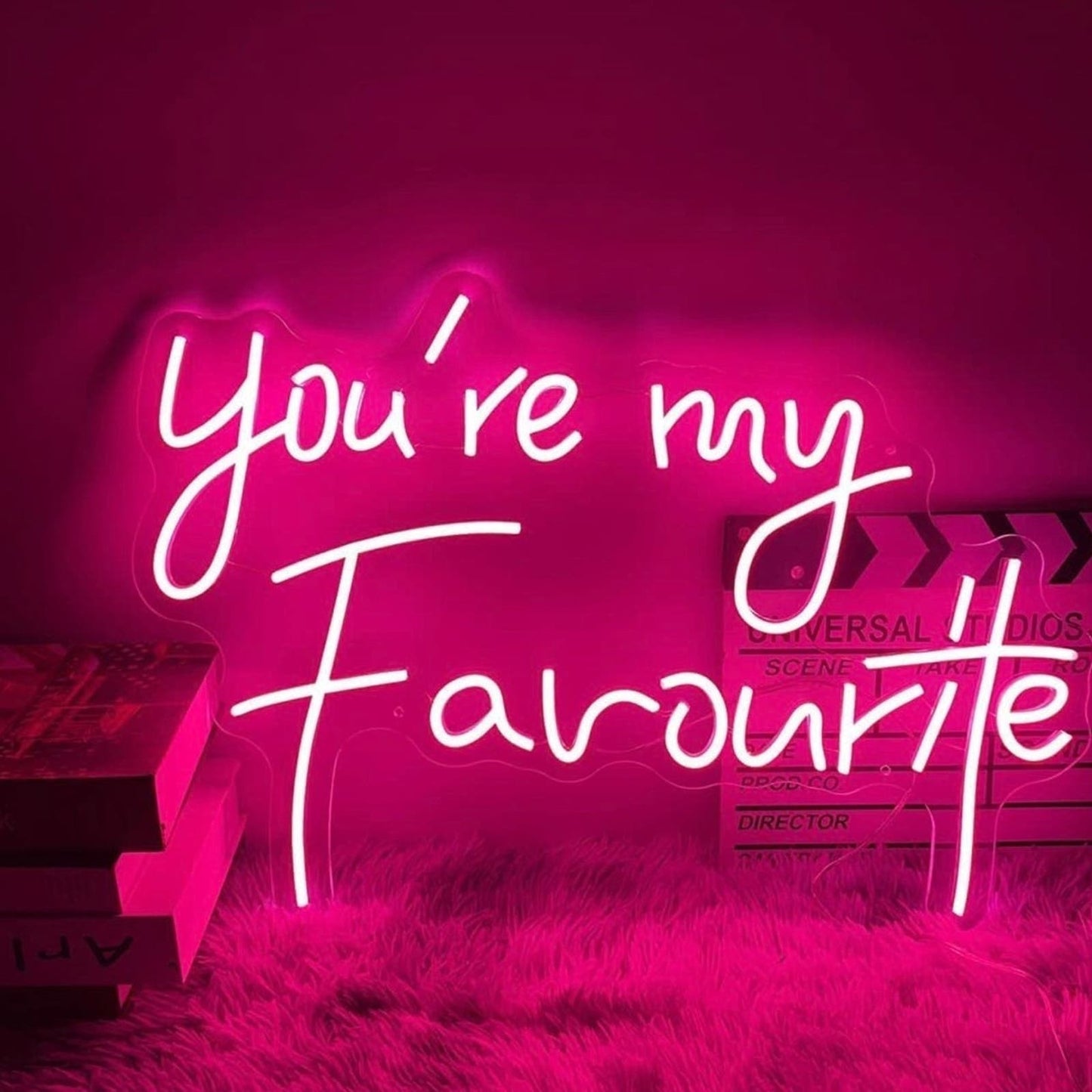 Cute Bright Pink “You’re My Favorite” LED Light Sign Wall Room Decor