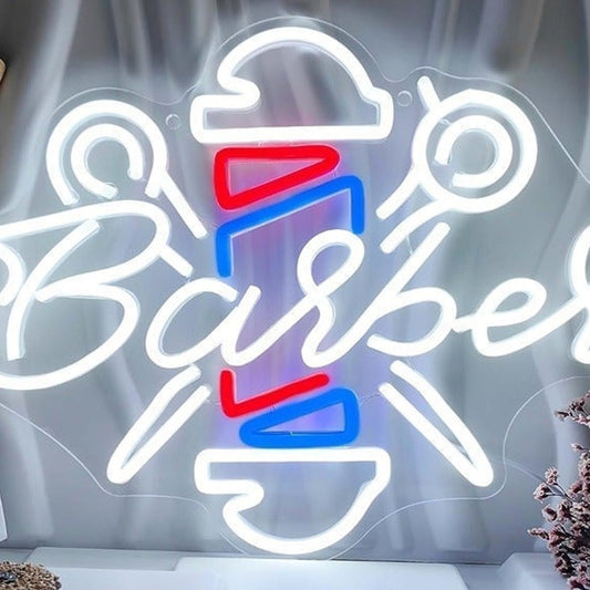 Unique Bright Scissors Barber Shop LED Light Salon Shop Sign