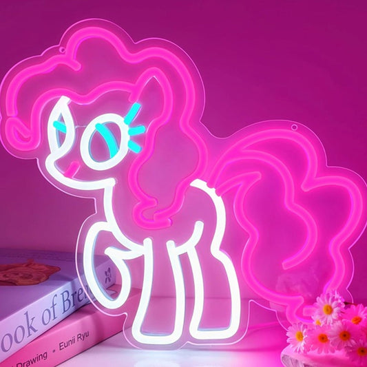 Fun Bright Pink My Little Pony LED Night Light Cartoon Room Wall Decoration