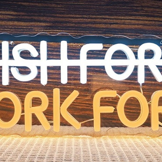 Vivid Bright “Wish For It / Work For It” LED Night Light Motivation Decoration
