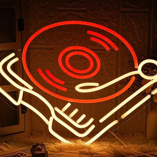 Fun Bright Red Record and Player LED Night Light Music Party Room Wall Decor
