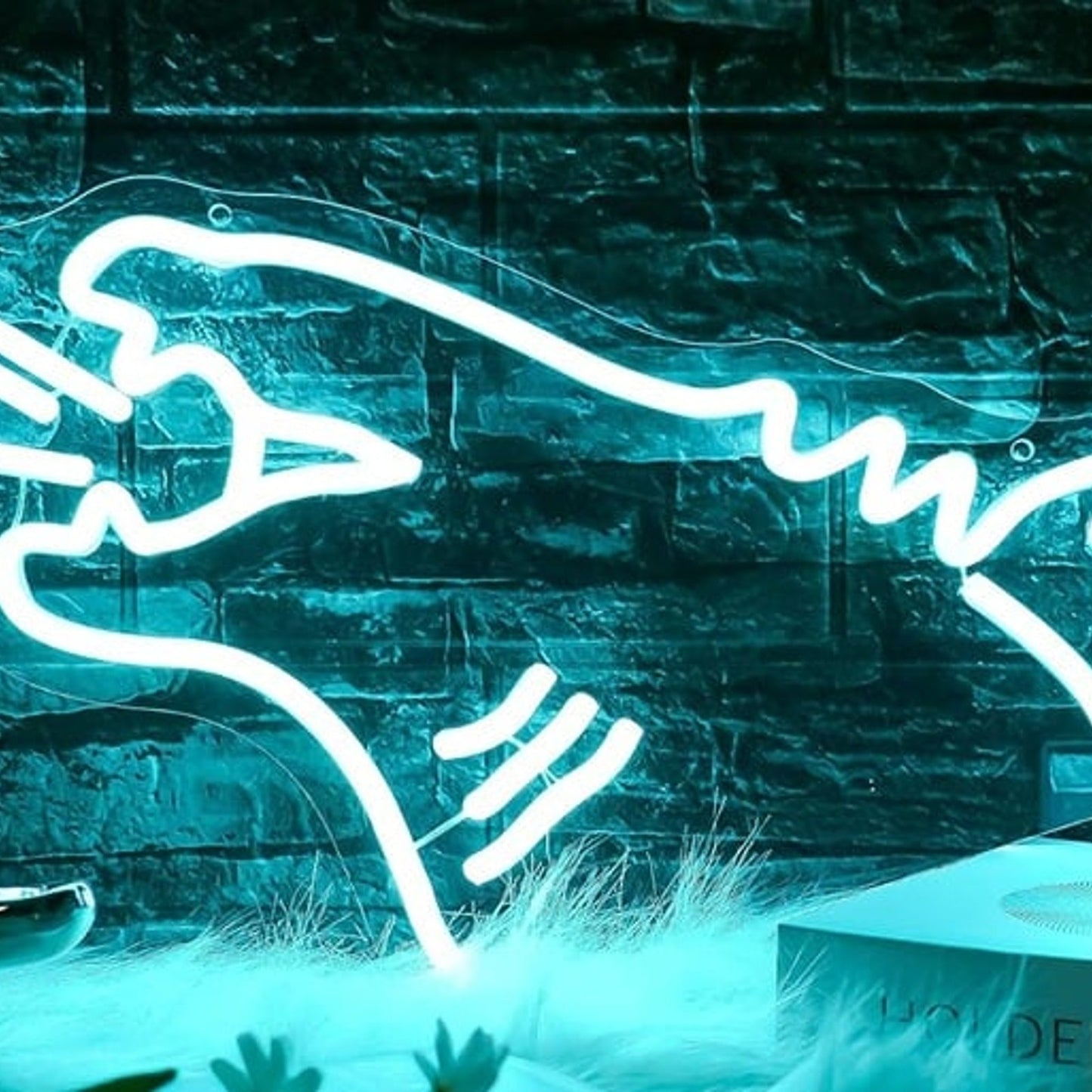 Fun Bright Ice Blue Roaring Godzilla Monster LED Night Light Room Wall Decor