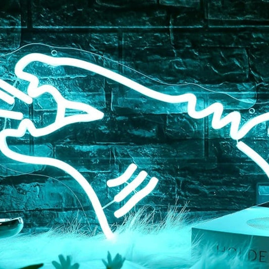 Fun Bright Ice Blue Roaring Godzilla Monster LED Night Light Room Wall Decor