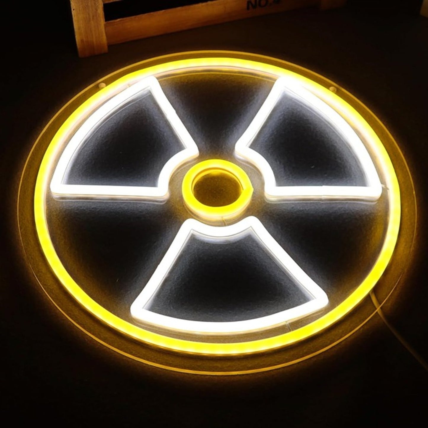 Vivid Bright Nuclear Radiation LED Night Light Sign Room Wall Decoration