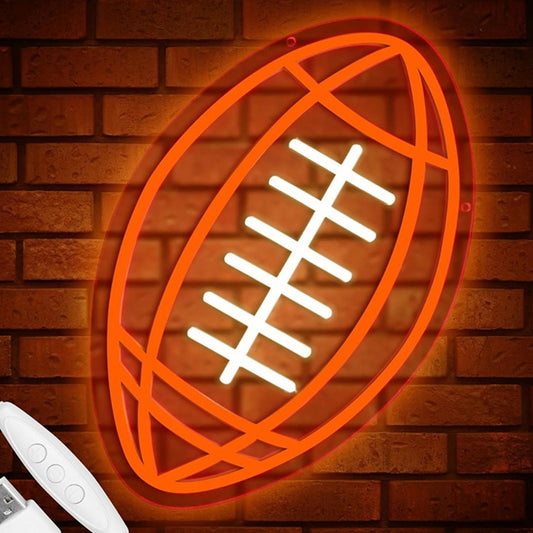 Fun Vivid Bright Orange Football Night Light Room Wall NFL Sport Room Wall Decor