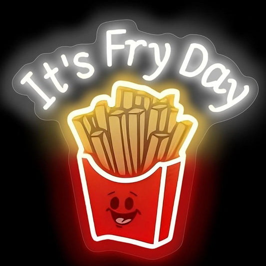 Fun Bright “It’s Fry Day” French Fries LED Night Light Room Wall Decoration
