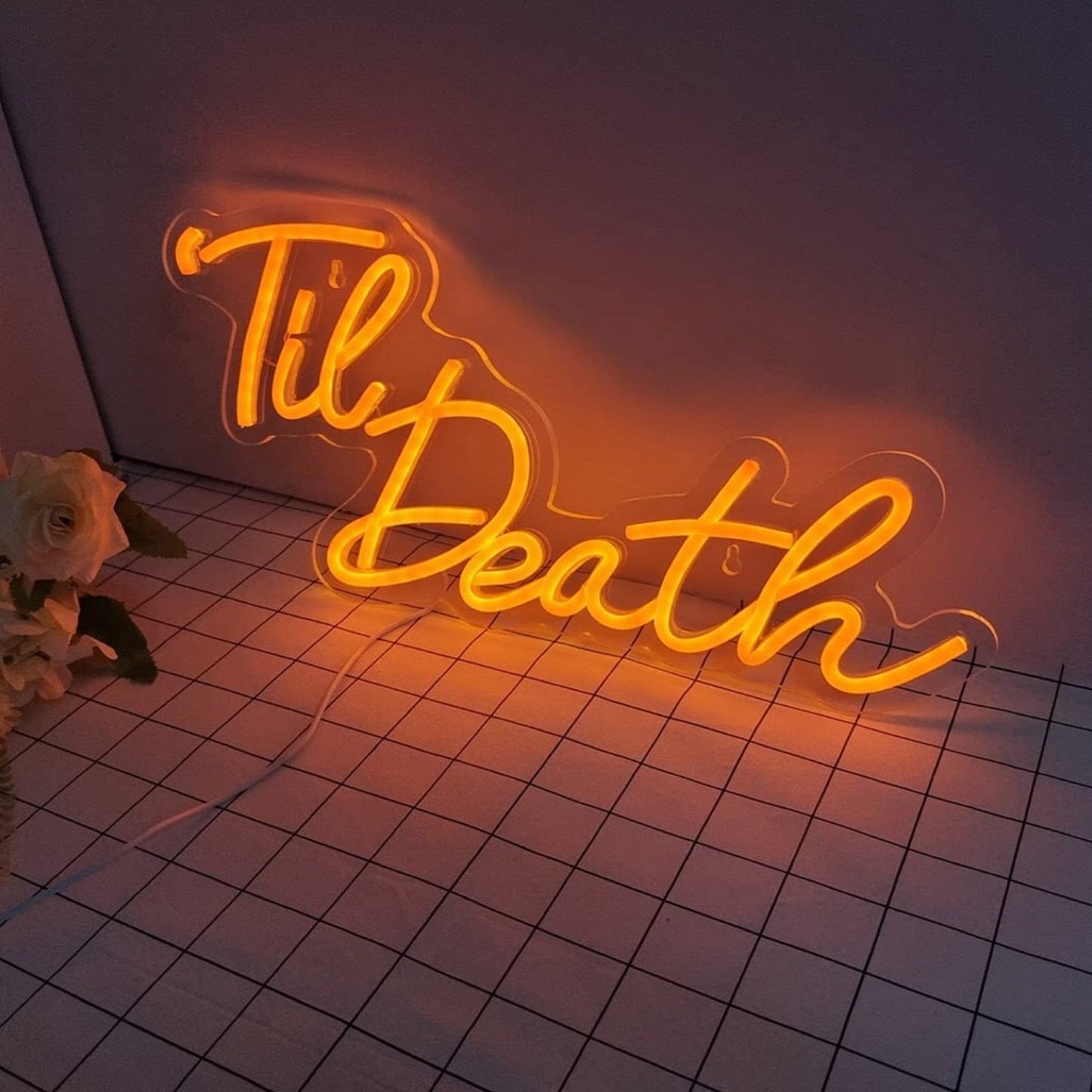 Romantic Warm “Til’ Death” LED Love Light Engagement Wedding Decor