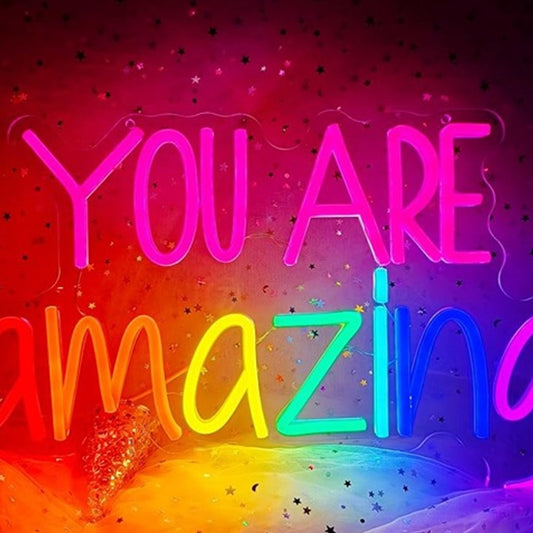 Lovely Bright Rainbow “You Are Amazing” LED Night Light Room Wall Decoration
