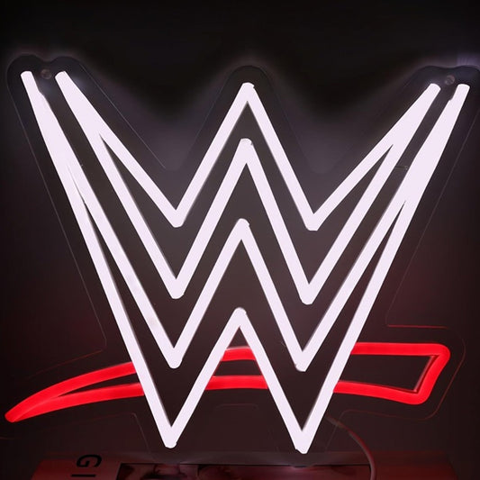 Vivid Bright WWE Wresting W Logo LED Night Room Wall Decoration