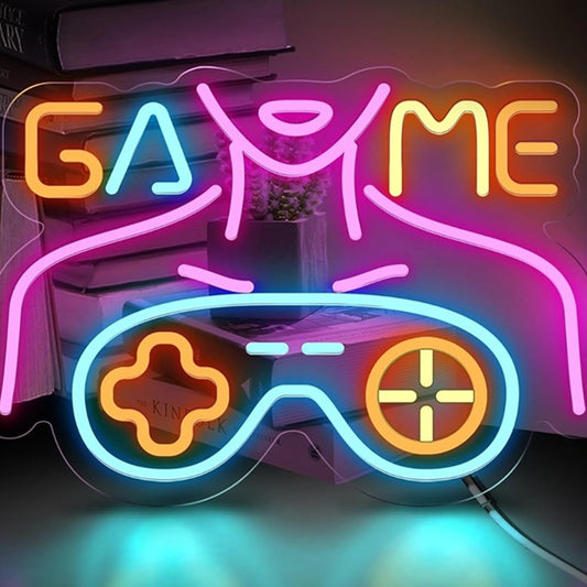 Fun Bright Colorful Video Game Controller Woman LED Night Light Room Wall Decor