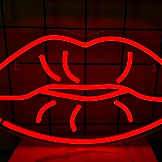 Lovely Bright Thick Red Lips LED Night Light Room Wall Decoration