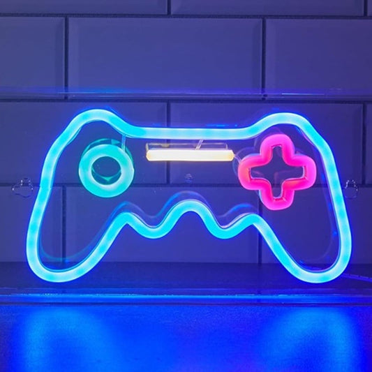 Fun Bright Blue Game Controller LED Night Light Room Wall Decoration