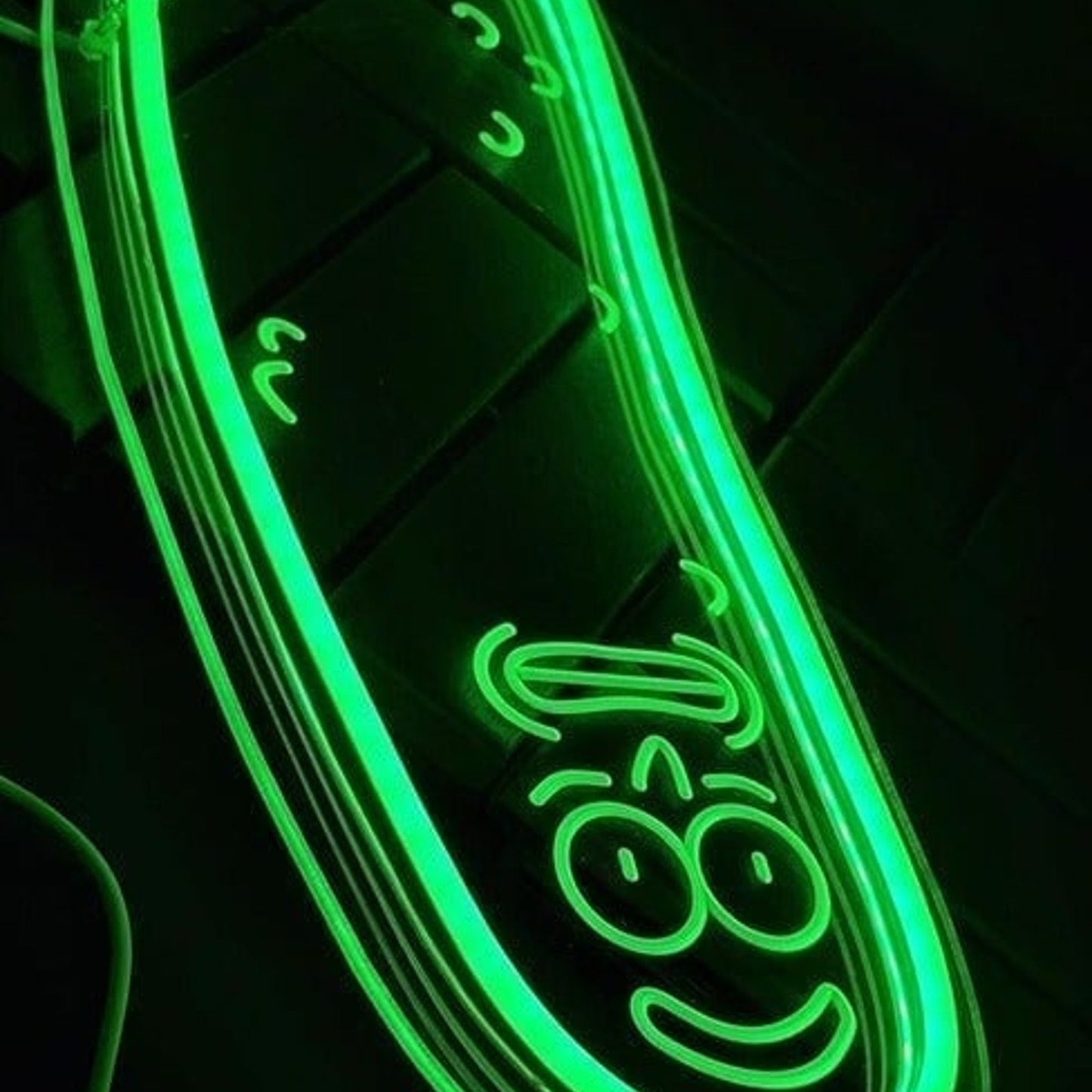 Fun Bright Green Pickle Rick & Morty LED Night Light Room Cartoon Decoration