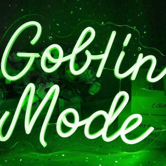 Fun Bright Green “Goblin Mode” LED Night Light Room Wall Decoration